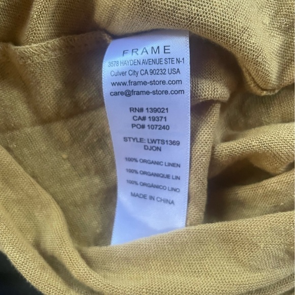 Frame Linen Swingy Tank Mustard Yellow Dijon - Picture 12 of 12